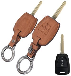 Hyundai New i10 Grand Nios 3 Button Key Cover - Wooden Leather
