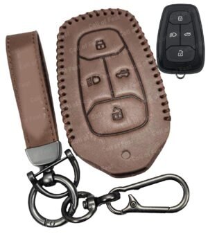 Tata Nexon Altroz 3 Button Key Cover - Handmade Leather Cover
