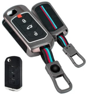 Mahindra XUV700 3 Button Key Cover - Metal Silicon