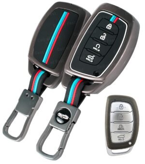 Hyundai i20 N Line 4 Button Key Cover - Metal Silicon