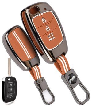 Hyundai Creta Venue 3 Button Chrome Metal Key Cover