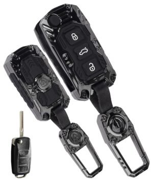 Volkswagen Polo Vento 3 Button Chrome Metal Key Cover - Transformer Armor Series
