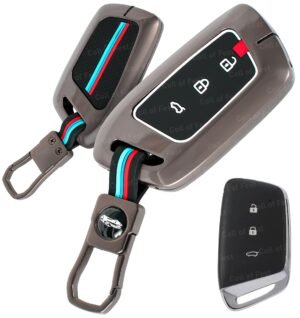 MG Astor ZS EV 3 Button Key Cover - Metal Silicon