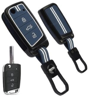 Volkswagen Taigun Virtus 3 Button Black Metal Key Cover