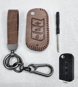 Mahindra XUV700 3 Button Key Cover - Handmade Leather Cover