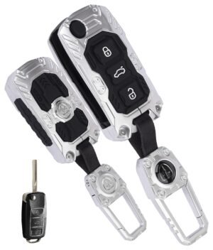 Volkswagen Polo Vento 3 Button Chrome Metal Key Cover - Transformer Armor Series