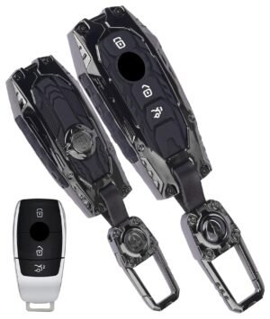 Mercedes E-Class S-Class 3 Button Leather Metal Key Cover - Transformer Armor Series