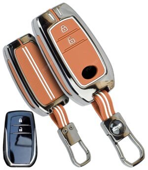 Toyota Innova Crysta 2 Button Black Chrome Key Cover