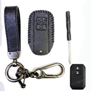 Maruti Suzuki Vitara Brezza 3 Button Key Cover - Handmade Leather Cover