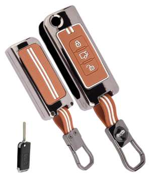 Coll of Fest Premium Metal Silicone Brown Key Cover Compatible with XUV-500 3 Button Smart Flip Key Cover Full Metal Protections Glow in the Dark