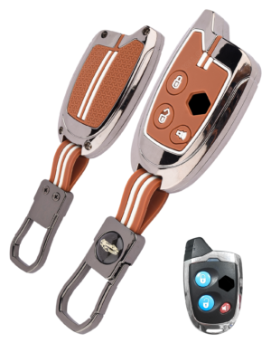 Coll of Fest Premium Metal Silicone Brown Key Cover Compatible with Maruti Suzuki Nippon 3 Button Smart Key Cover Metal & Silicon Protection Glow in the Dark