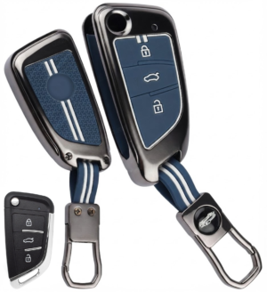 Coll of Fest Metal Blue Silicon Key Cover Compatible with KEYDIY B29 Universal B Series KD Remote Car Key for Mini KD/KD-X2/KD-MAX 3 Button Flip Smart Key Feature Visible in Low-Light Conditions