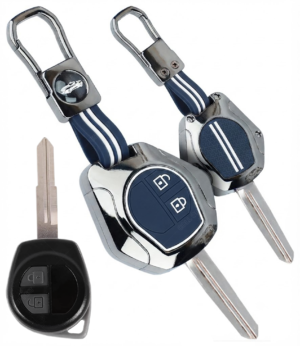 Coll of Fest Metal Blue Silicon Key Cover Compatible with Maruti Suzuki S-Presso, Swift, SX4, DZire, Ignis,Alto, Vitara, Brezza, Celerio, Ertiga, Ciaz, SCross, Baleno, Ritz 2 Button Key Glow in Dark