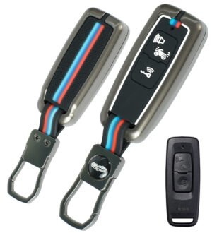 Coll of Fest Premium Metal Silicon Key Cover Compatible with Honda Activa | Dio | H-Smart, Scooter Metal and Silicon Protection Glow in the Dark