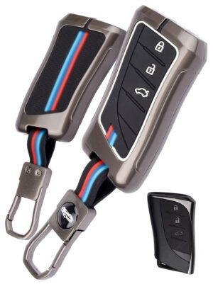 Coll of Fest Premium Metal Silicon Key Cover Compatible with Lexus ES250 ES300h ES350 NX250 NX350 NX350h NX450h+ LX600 RX350h TX350 GX550 LC500 LS500 3 Button Smart Key Glow in the Dark