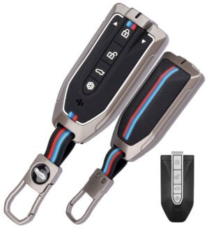 Coll of Fest Premium Metal Silicon Key Cover Compatible with Mahindra BE6 | XEV 9 4 Button Smart Key Glow in the Dark