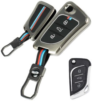 Coll of Fest Premium Metal Silicon Key Cover Compatible with KD/Xhorse LX-B30 Universal Remote 3 Button Flip Smart Key Glow in the Dark