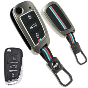 Coll of Fest Premium Metal Silicon Key Cover Compatible with Xhorse B11 DS Remote 3 Button Flip Smart Key Glow in the Dark