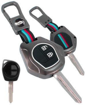 Coll of Fest Premium Metal Silicon Key Cover Compatible with Suzuki Swift | Ertiga | Wagonr | Celerio | Swift Dzire | Alto | Fronx | Brezza | S Presso | Ignis | 2 Button Key Glow in Dark