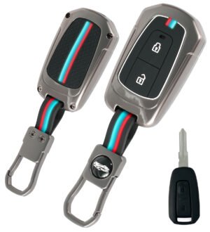 Coll of Fest Premium Metal Silicon Key Cover Compatible with Tata Indica | Vista | Indigo | Manza 2 Button Smart Key Glow in the Dark
