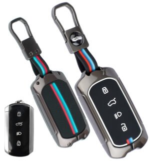 Coll of Fest Premium Metal Silicon Key Cover Compatible with TATA | TATA Curvv | Curvv EV | 4 Button Smart Key Glow in the Dark