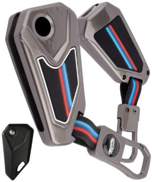Coll of Fest Metal Silicon Key Cover Compatible with Universal Bike Hero | RE | Bajaj | TVS | Yamaha | Meteor | Honda | Jawa | Bikes Flip Key with Keychain Glow in the Dark