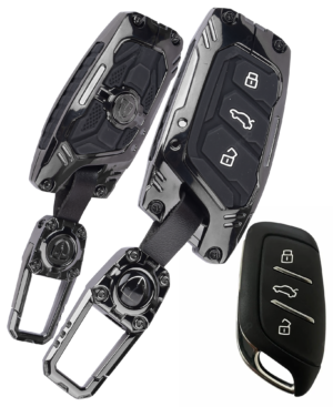 Coll of Fest Transformer Series Metal Silicone Compatible with | MG ZS EV Electric | Astor | 3 Button Smart Key Special Feature Visible in Low-Ligh Condition