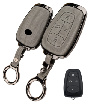 Coll of Fest Woodgrain Metal Frame Key Cover Compatible with TATA Nexon | Punch | Safari | Harrier | Altroz | Tigor EV | Tiago EV | Curvv | EV - 4 Button Smart Key
